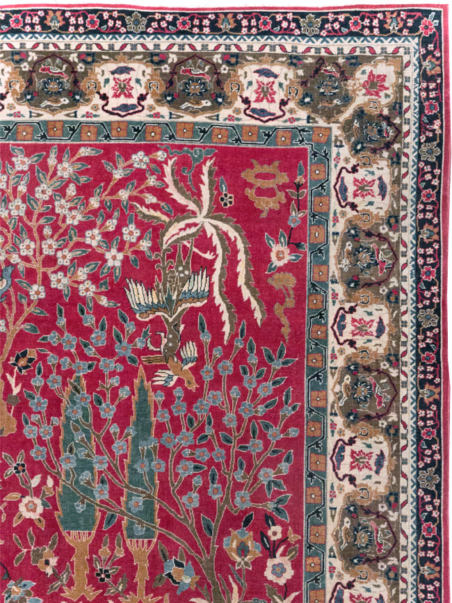 Vintage Indian Lahore Room Size Carpet, No.30396 - Staging
