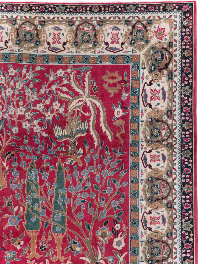 Vintage Indian Lahore Room Size Carpet, No.30396 - Staging