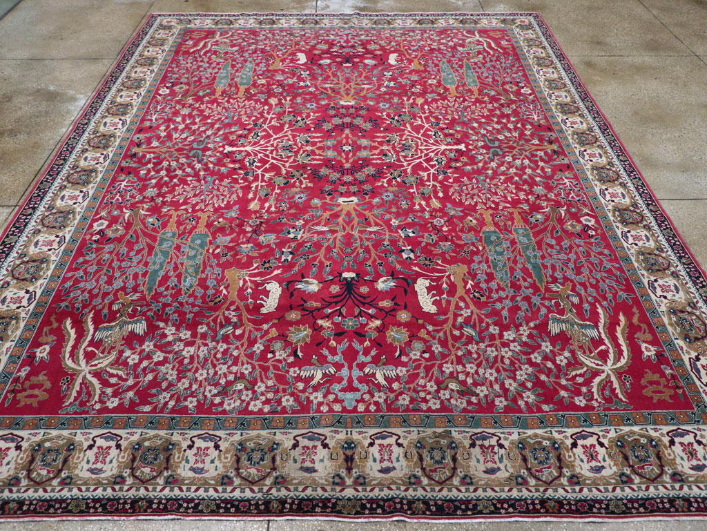 Vintage Indian Lahore Room Size Carpet, No.30396 - Staging