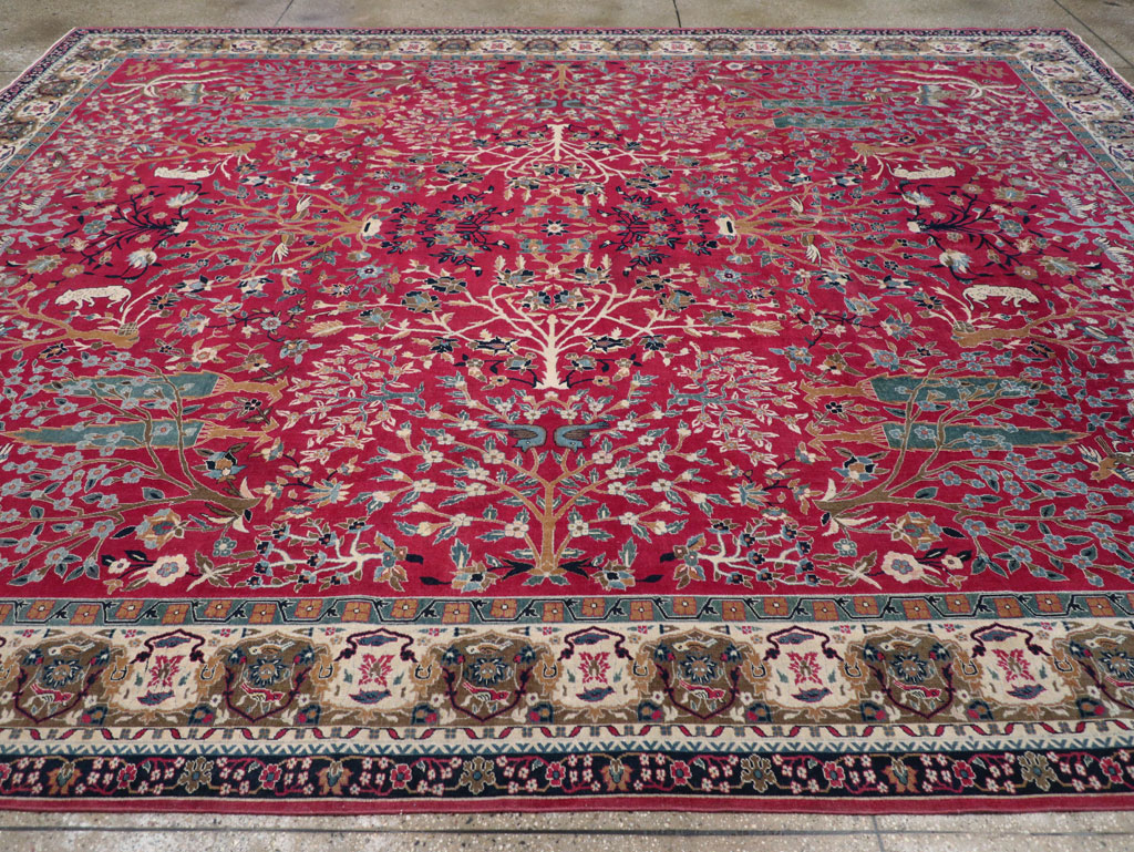 Vintage Indian Lahore Room Size Carpet, No.30396 - Staging