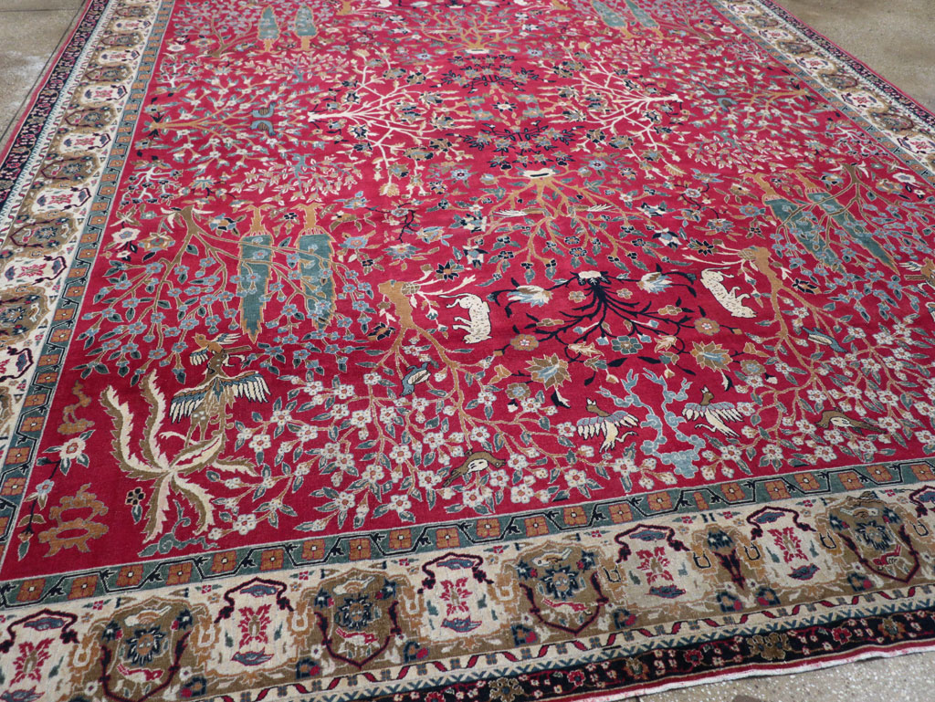 Vintage Indian Lahore Room Size Carpet, No.30396 - Staging