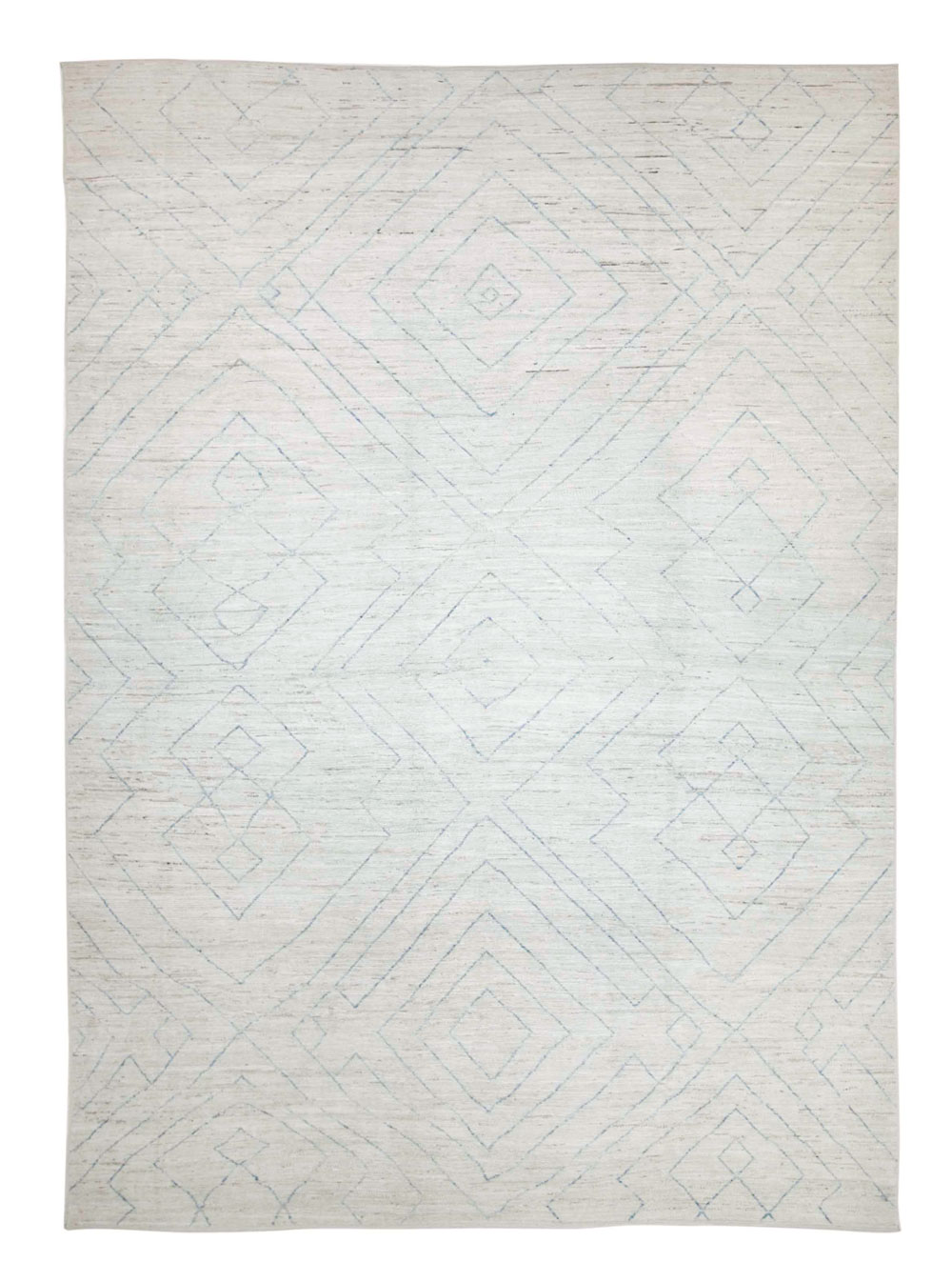 Contemporary Moroccan Room Size Carpet, No.30398 - Staging