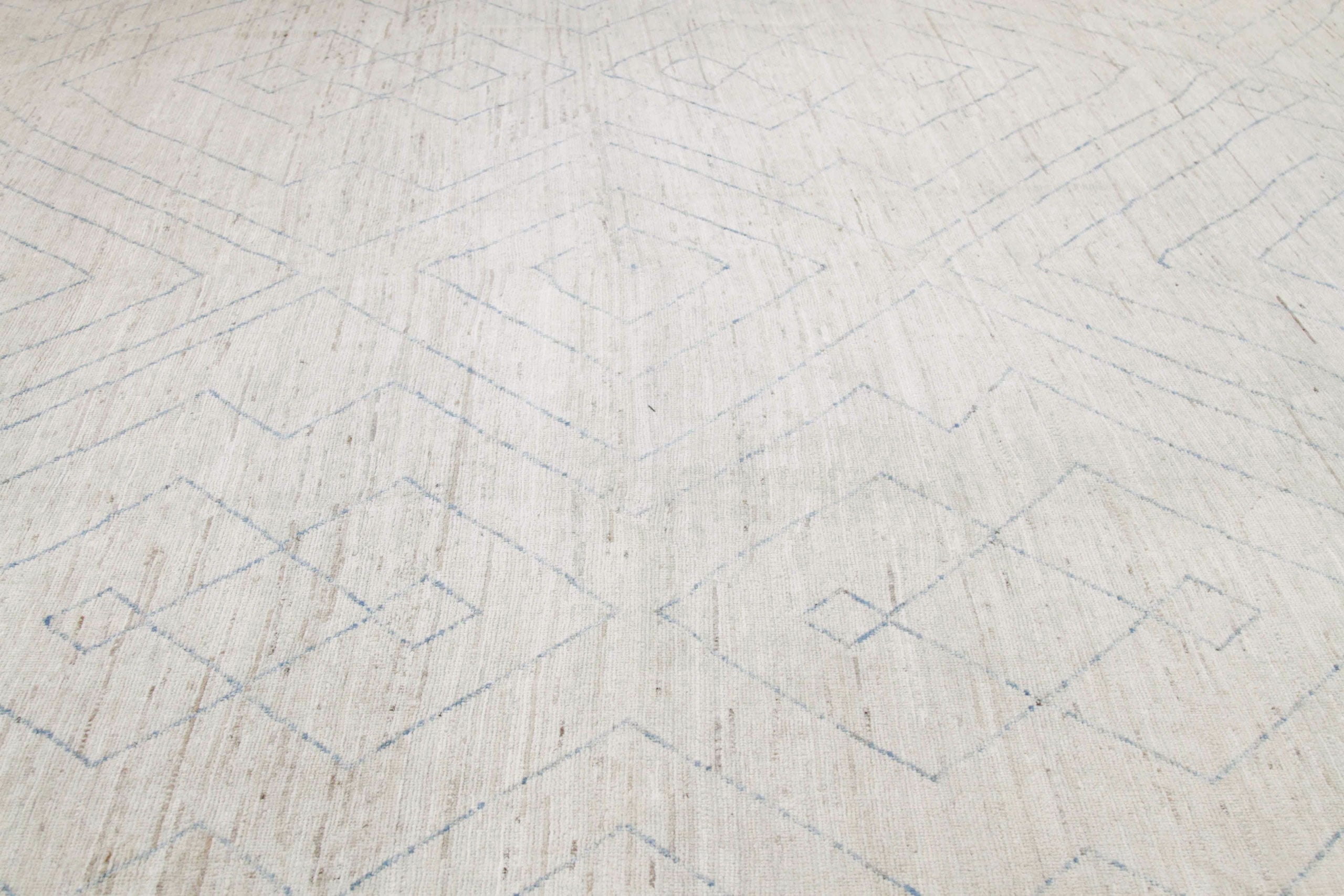 Contemporary Moroccan Room Size Carpet, No.30398 - Staging