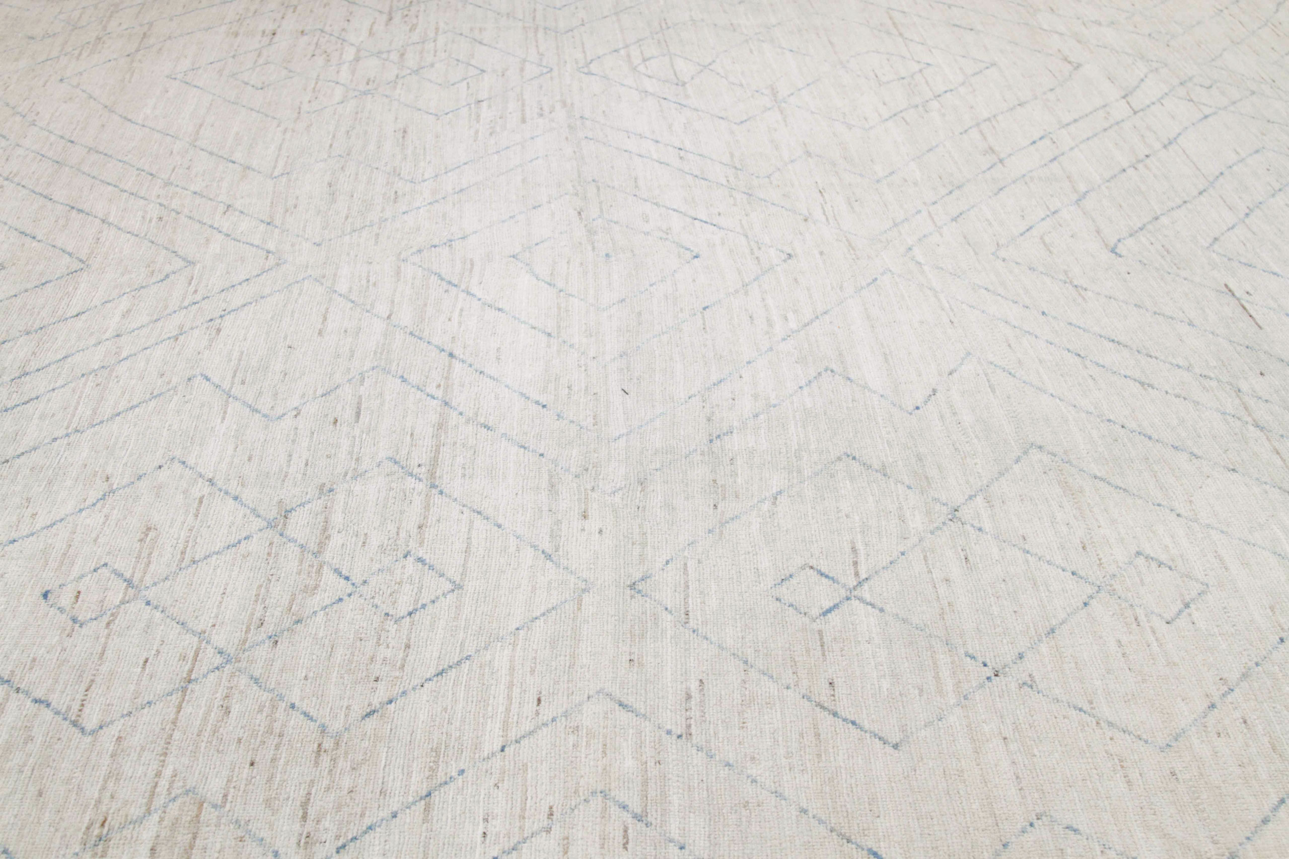 Contemporary Moroccan Room Size Carpet, No.30398 - Staging