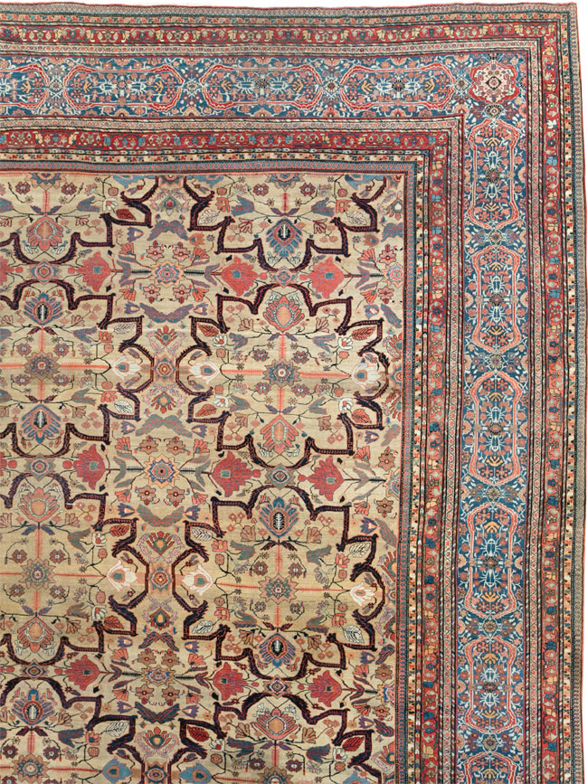 Antique Sarouk Fereghan Carpet, No.30399 - Staging