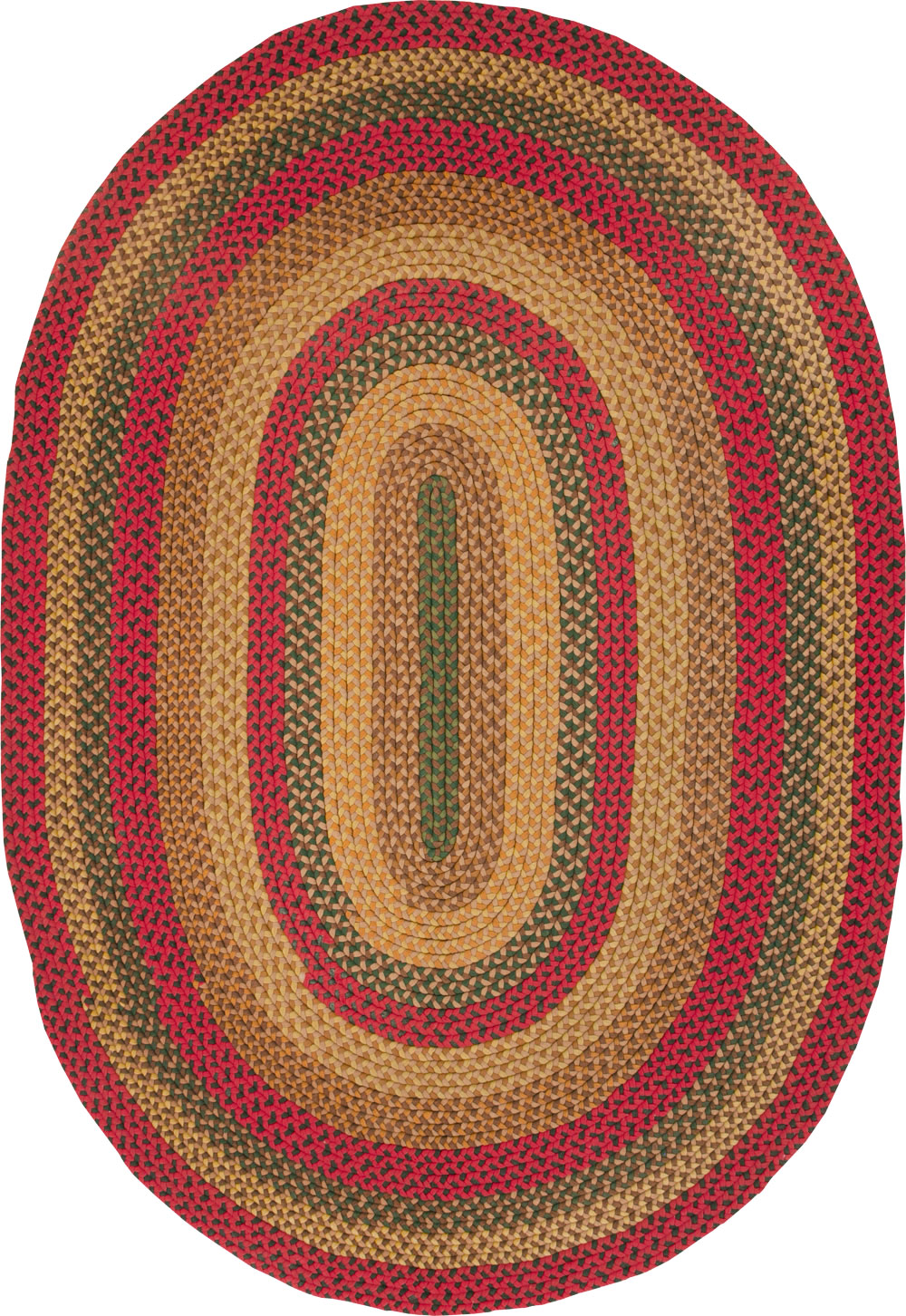 Vintage American Round Oval Braided Room Size Carpet, No.30413 - Staging