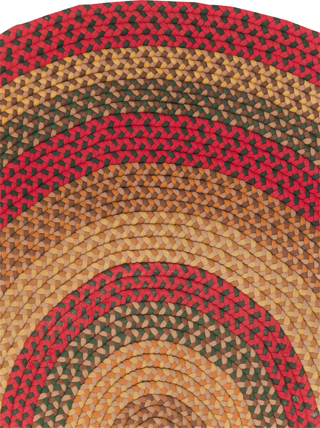 Vintage American Round Oval Braided Room Size Carpet, No.30413 - Staging
