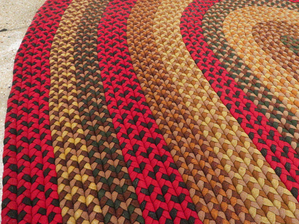 Vintage American Round Oval Braided Room Size Carpet, No.30413 - Staging