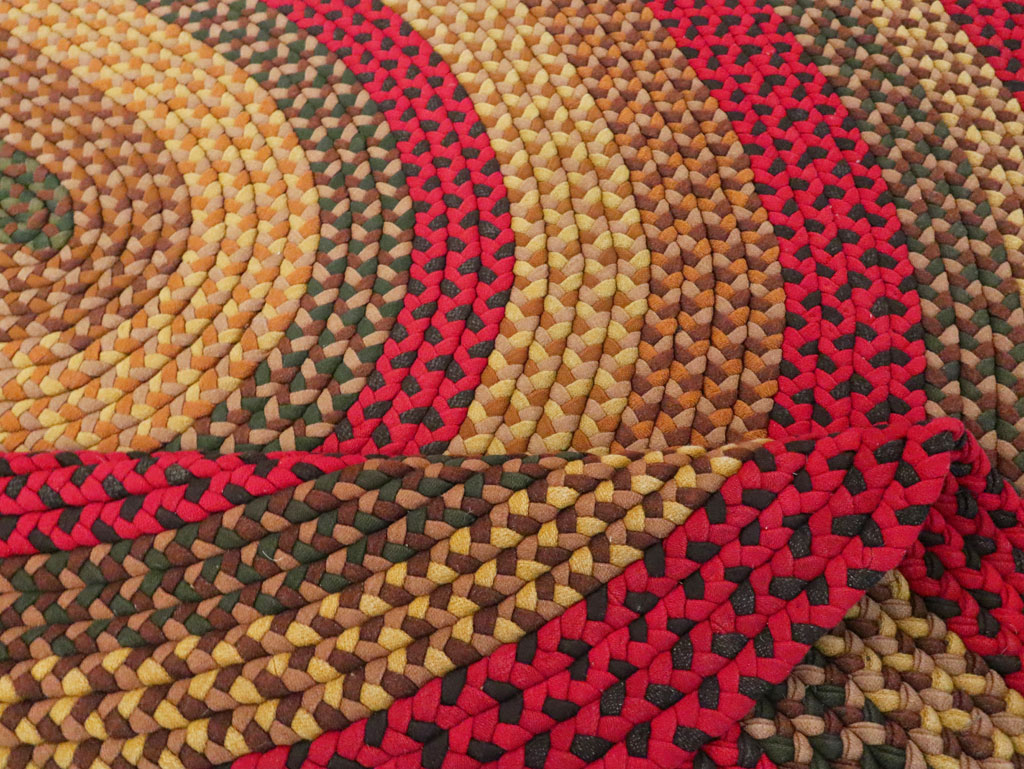 Vintage American Round Oval Braided Room Size Carpet, No.30413 - Staging