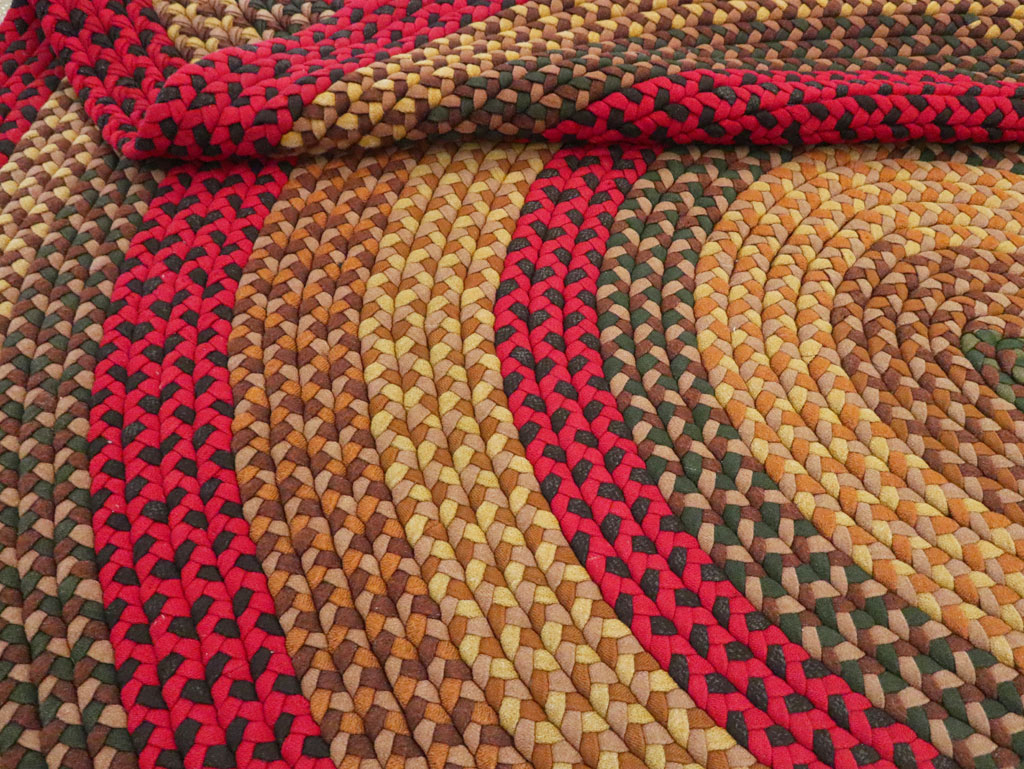 Vintage American Round Oval Braided Room Size Carpet, No.30413 - Staging