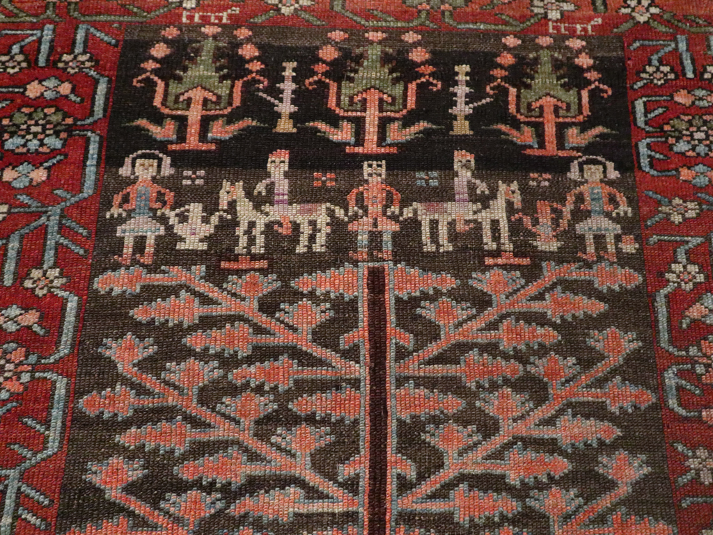 Antique Persian Kurd Throw Rug, No.30416 - Staging