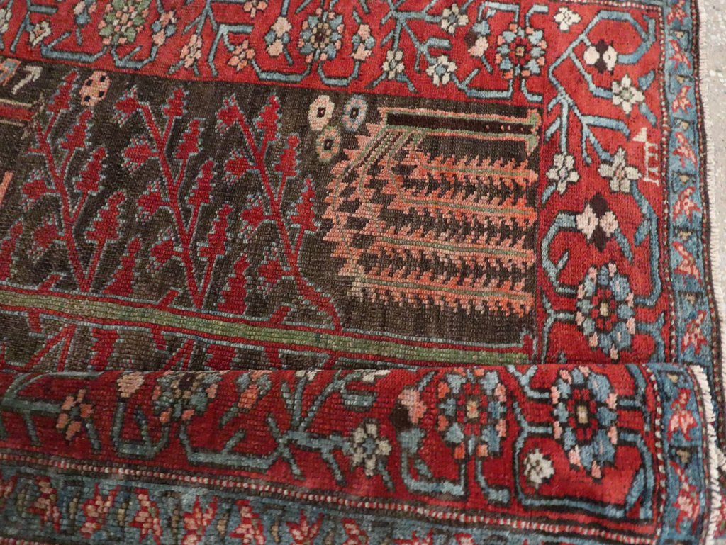 Antique Persian Kurd Throw Rug, No.30416 - Staging