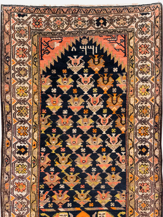 Antique Persian Hamadan Pictorial Runner, No.30426 - Staging