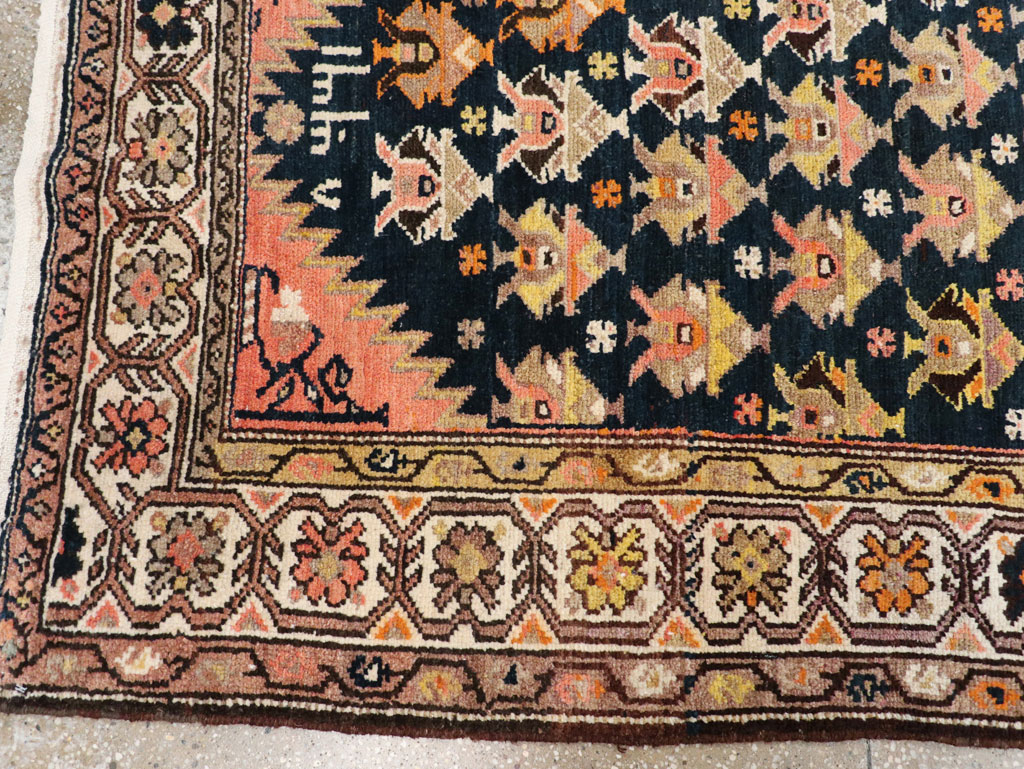 Antique Persian Hamadan Pictorial Runner, No.30426 - Staging