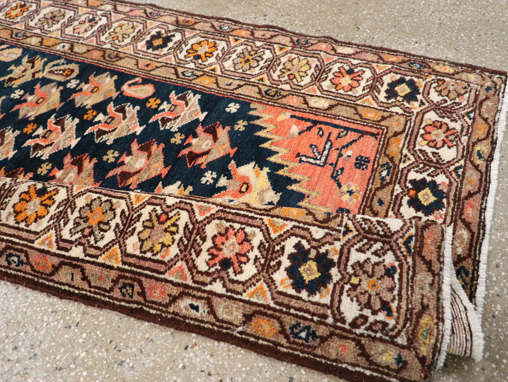 Antique Persian Hamadan Pictorial Runner, No.30426 - Staging