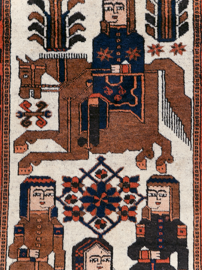 Vintage Pictorial Bakhtiari Rug, No.30427 - Staging