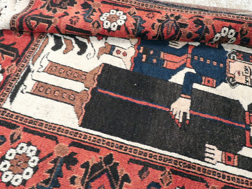 Vintage Pictorial Bakhtiari Rug, No.30427 - Staging