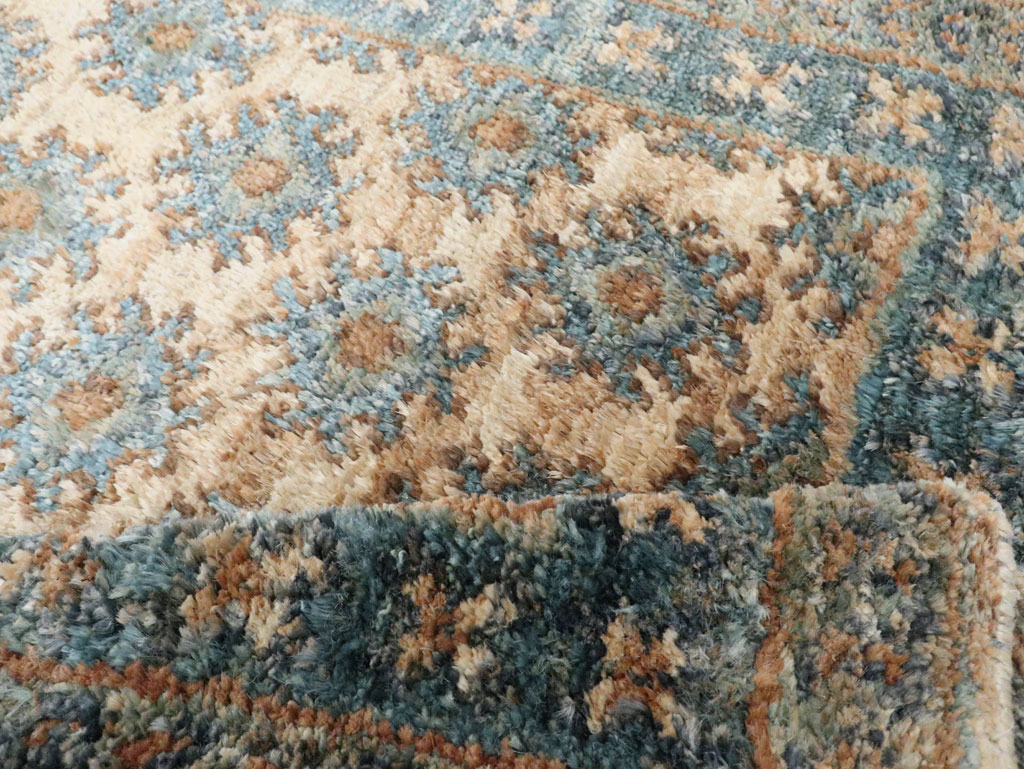 Vintage Turkish Oushak Accent Rug, No.30440 - Staging