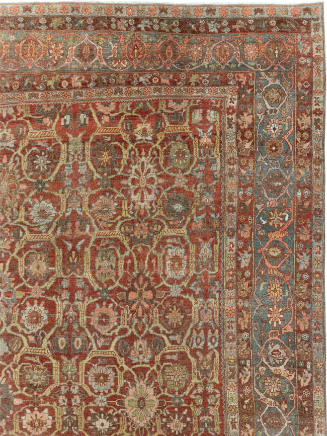 Antique Persian Bidjar Oversize Carpet, No.30441 - Staging