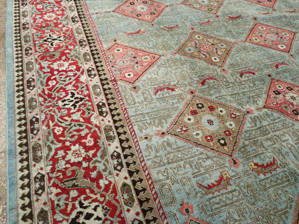 Antique Persian Kashan Room Size Carpet, No.30442 - Staging