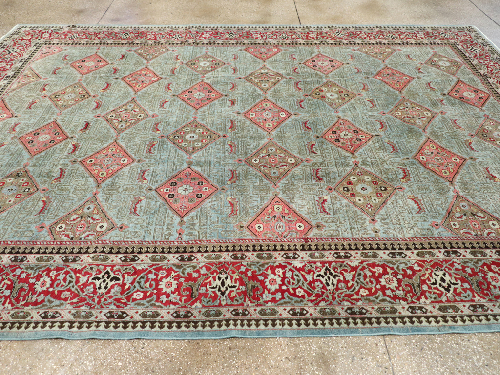 Antique Persian Kashan Room Size Carpet, No.30442 - Staging