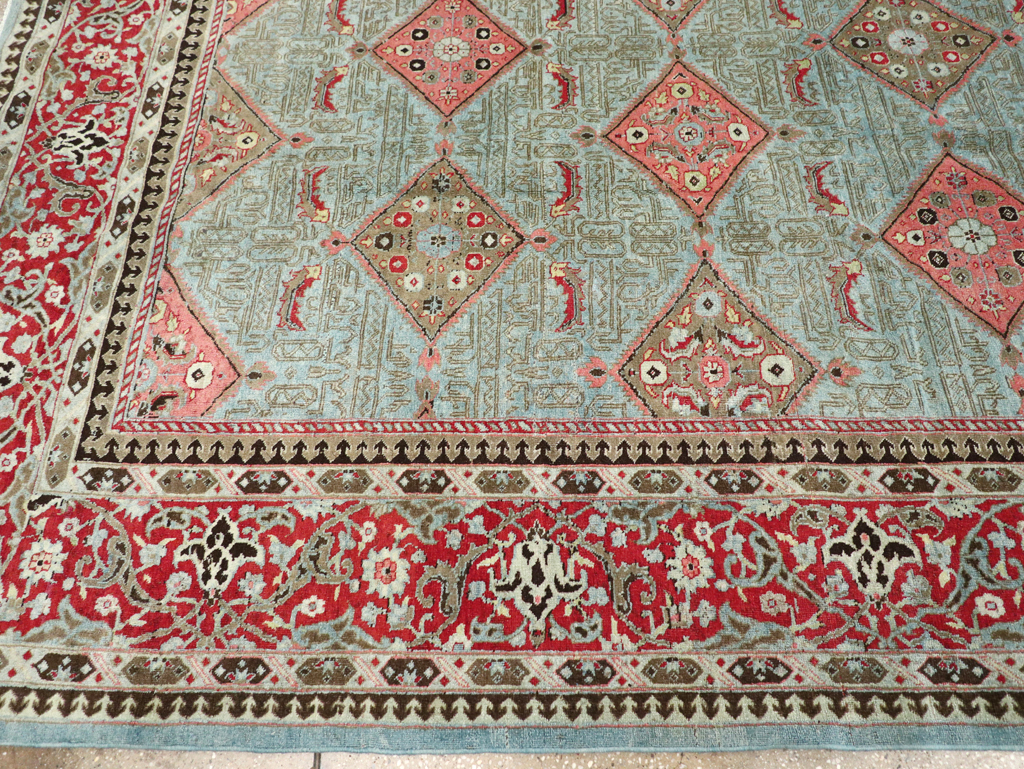 Antique Persian Kashan Room Size Carpet, No.30442 - Staging