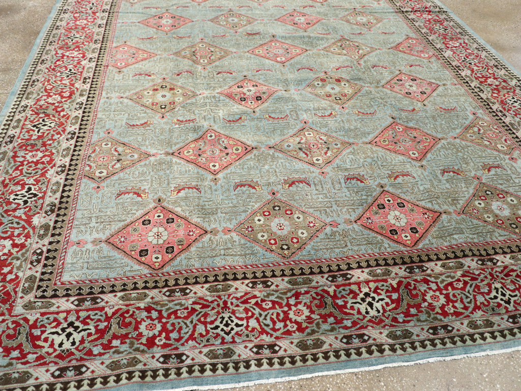 Antique Persian Kashan Room Size Carpet, No.30442 - Staging