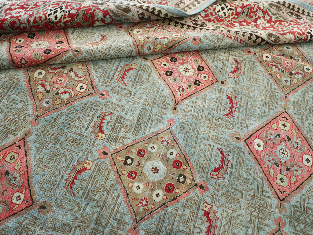 Antique Persian Kashan Room Size Carpet, No.30442 - Staging