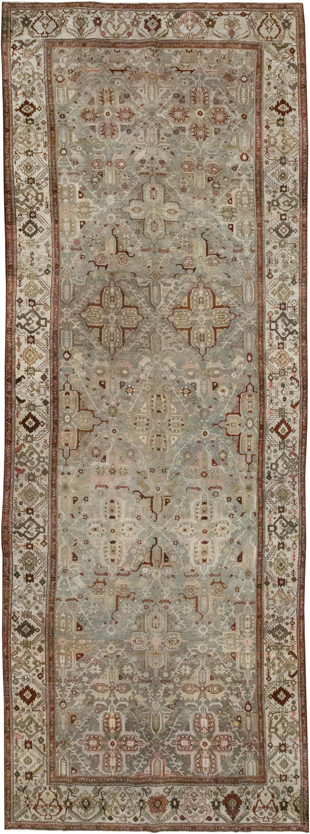 Antique Persian Bidjar Wide Gallery Runner, No.30443 - Staging