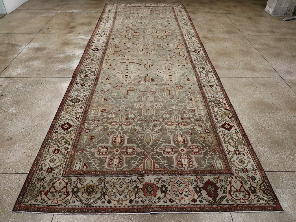 Antique Persian Bidjar Wide Gallery Runner, No.30443 - Staging