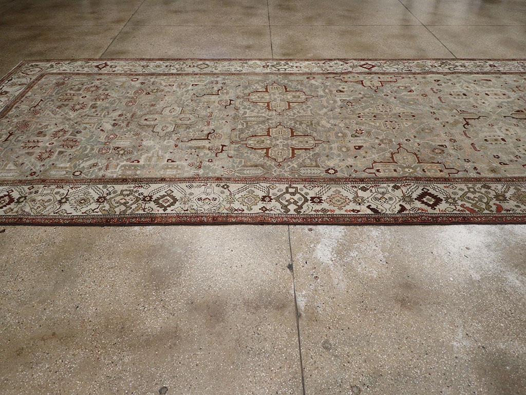 Antique Persian Bidjar Wide Gallery Runner, No.30443 - Staging