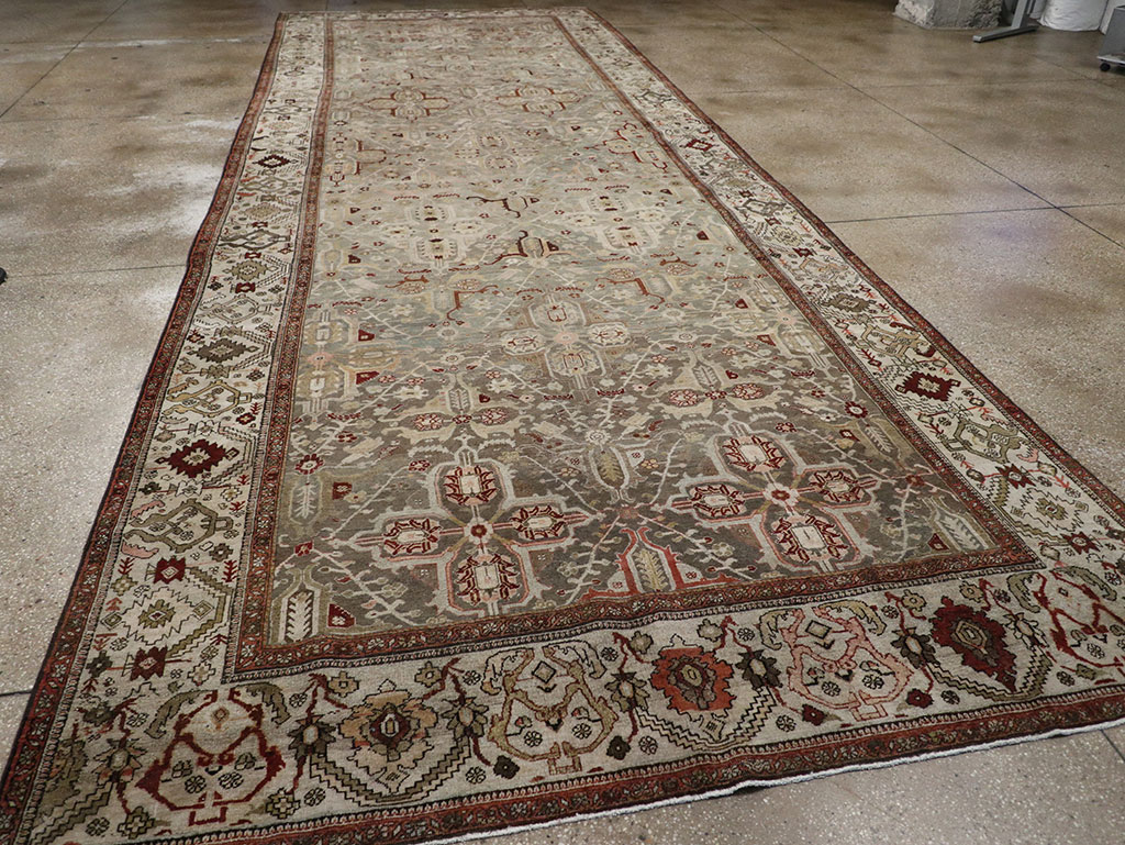 Antique Persian Bidjar Wide Gallery Runner, No.30443 - Staging