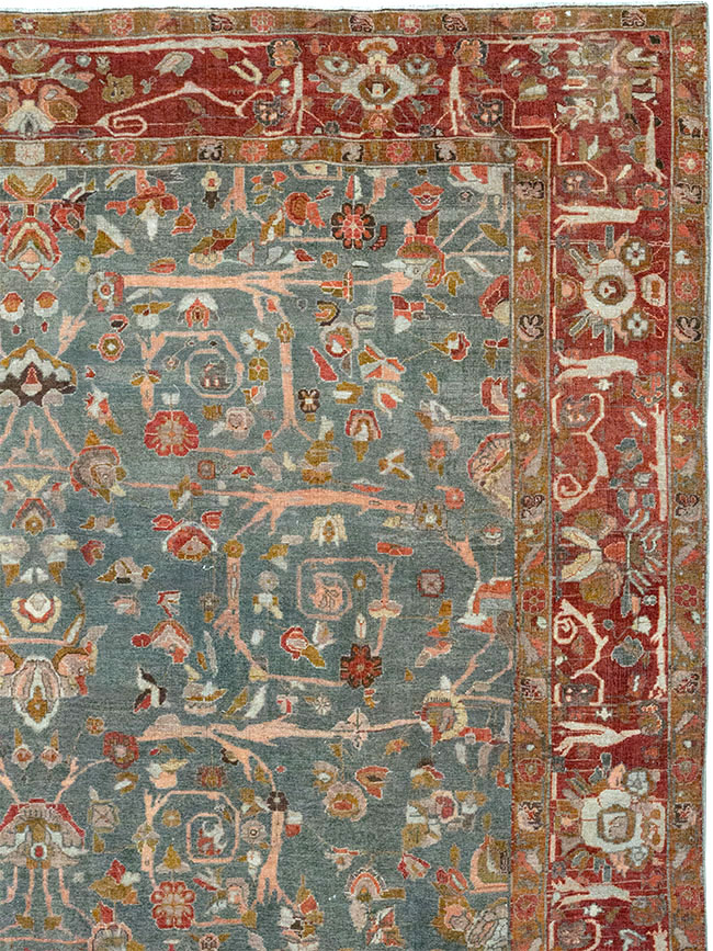 Antique Persian Bidjar Wide Gallery Runner, No.30444 - Staging