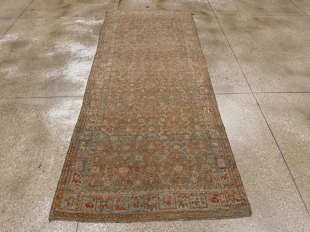 Antique Persian Bidjar Wide Gallery Runner, No.30448 - Staging