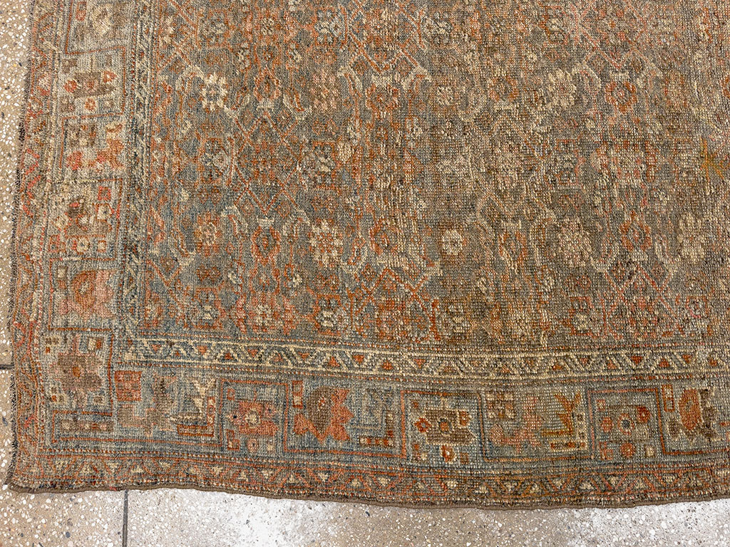 Antique Persian Bidjar Wide Gallery Runner, No.30448 - Staging