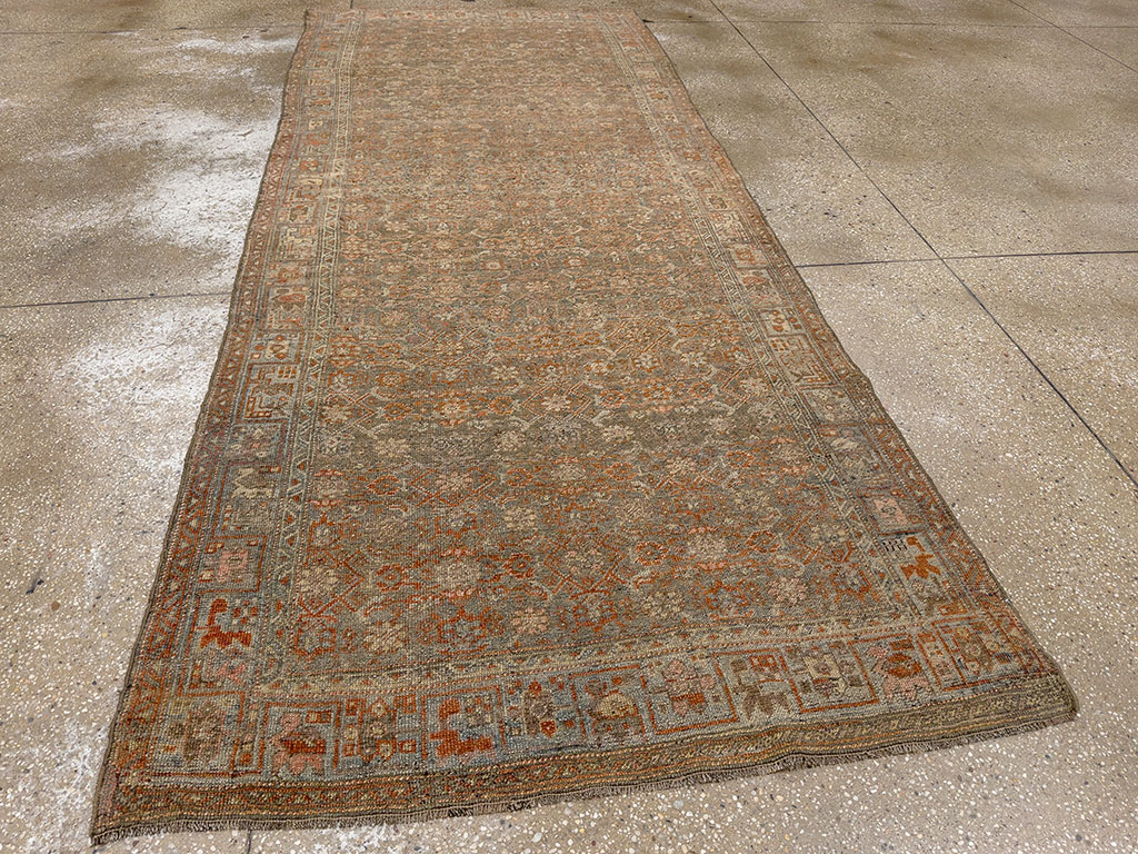 Antique Persian Bidjar Wide Gallery Runner, No.30448 - Staging