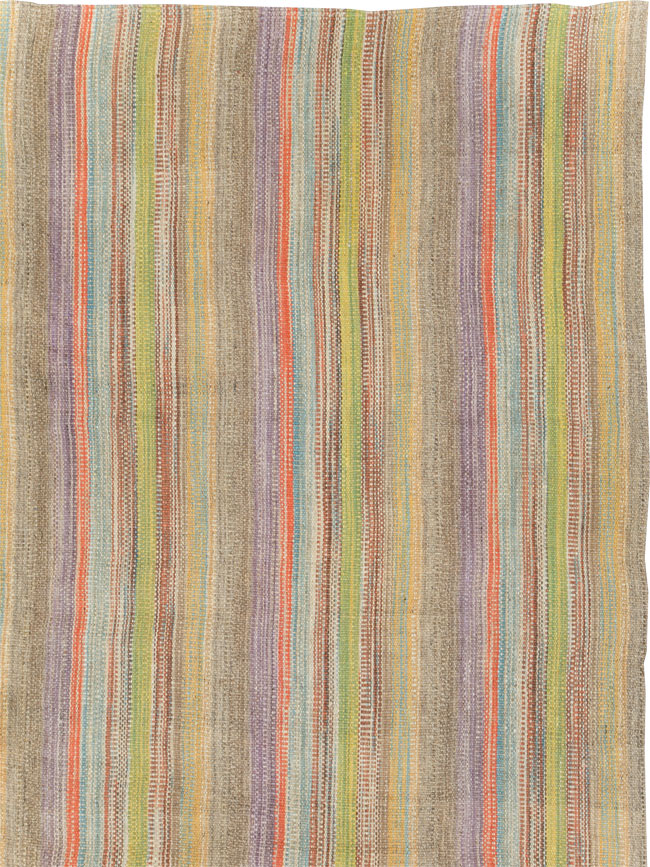 Modern Turkish Flatweave Kilim Room Size Carpet, No.30450 - Staging