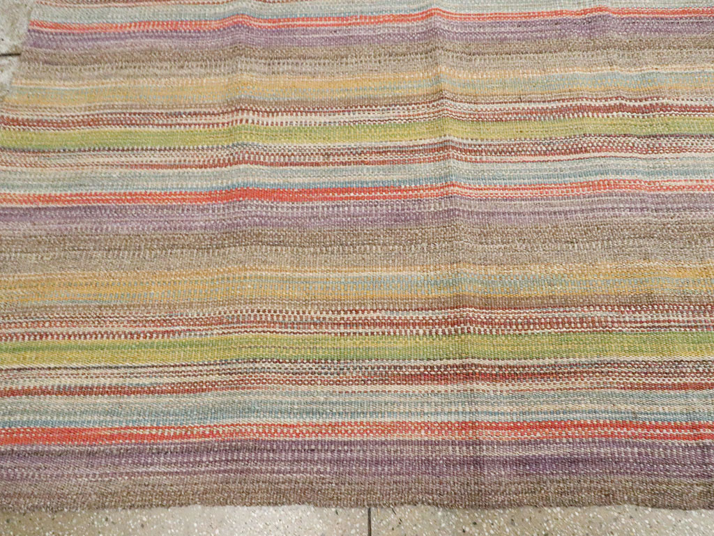 Modern Turkish Flatweave Kilim Room Size Carpet, No.30450 - Staging
