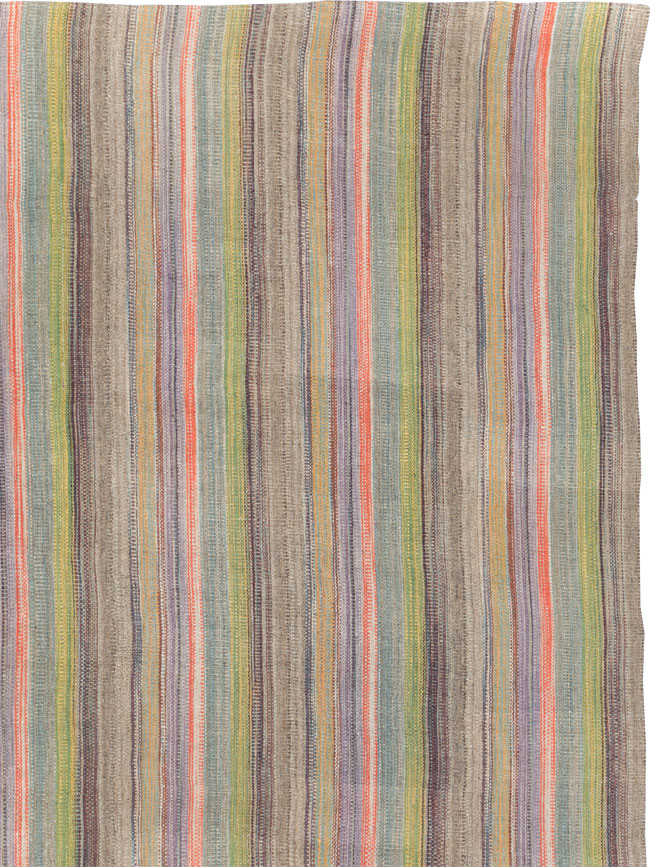 Modern Persian Flatweave Kilim Large Room Size Carpet, No.30451 - Staging