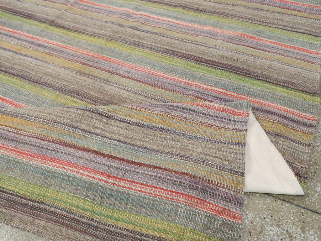 Modern Persian Flatweave Kilim Large Room Size Carpet, No.30451 - Staging
