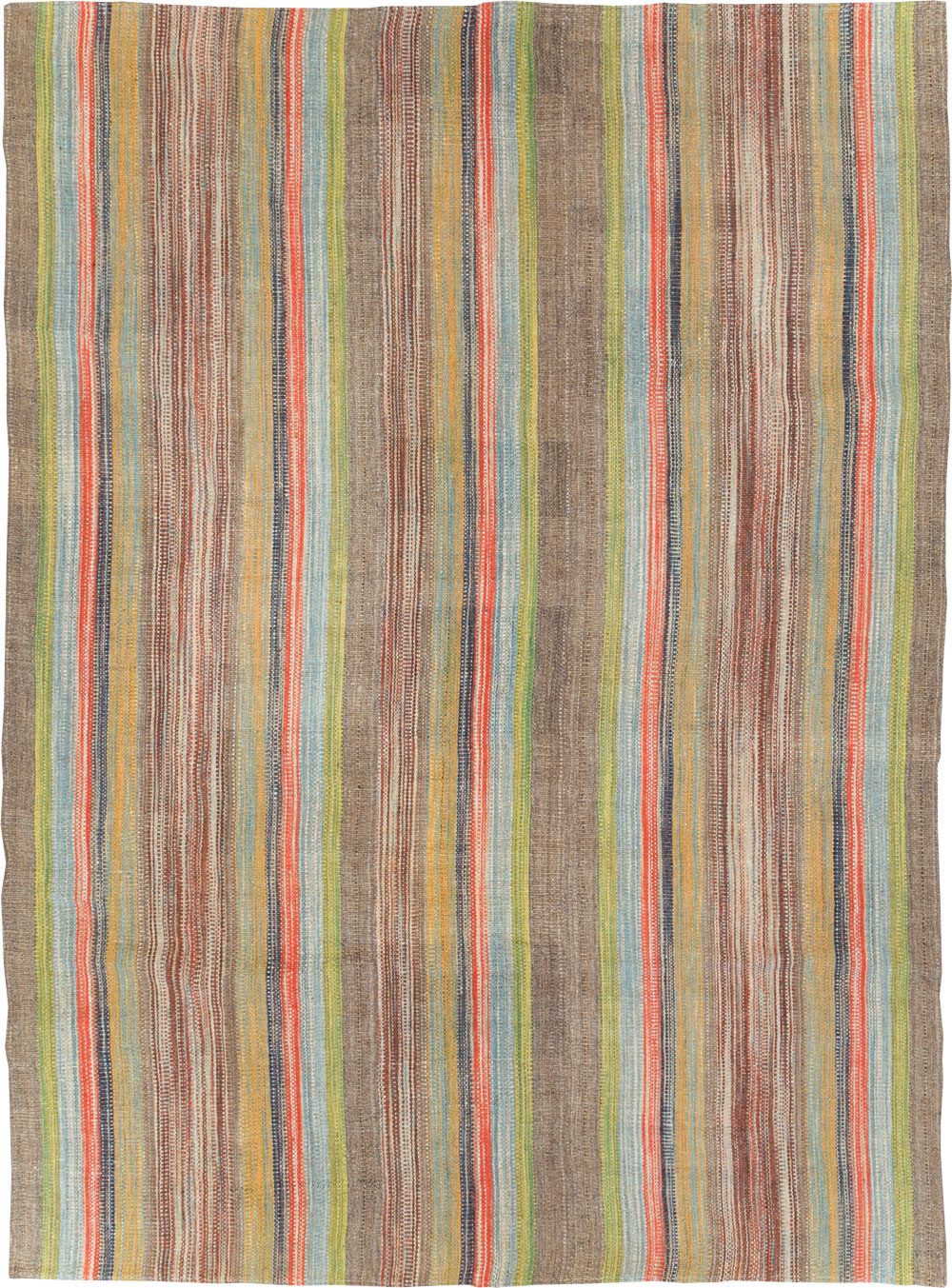 Modern Turkish Flatweave Kilim Room Size Carpet, No.30452 - Staging