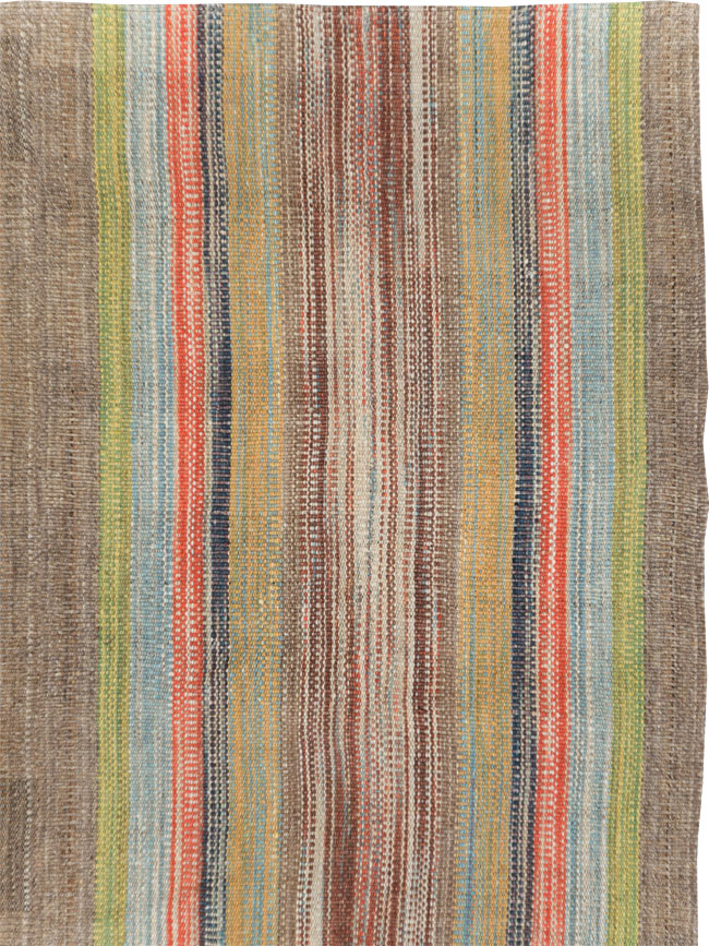 Modern Turkish Flatweave Kilim Room Size Carpet, No.30452 - Staging