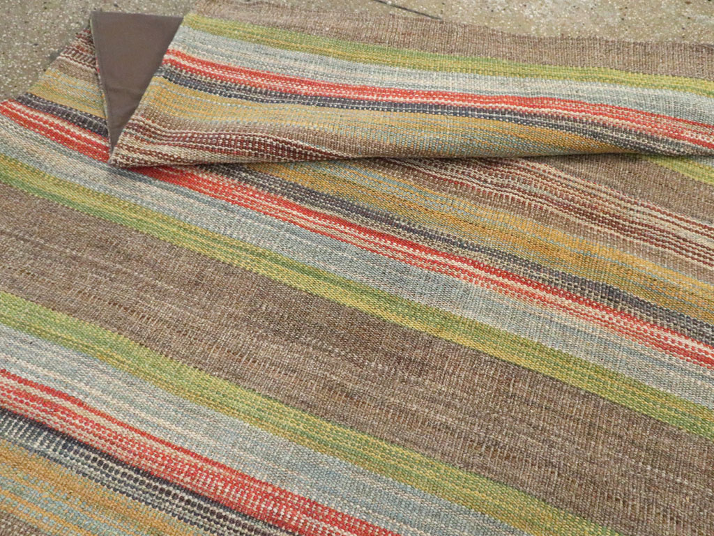 Modern Turkish Flatweave Kilim Room Size Carpet, No.30452 - Staging