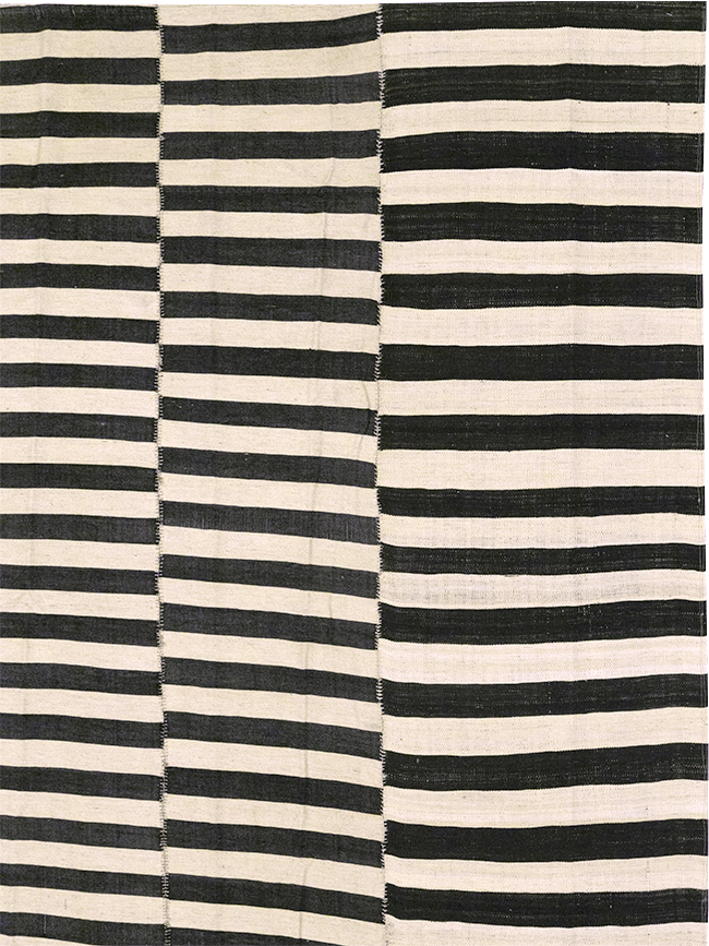 Vintage Persian Flatweave Kilim Large Room Size Carpet, No.30460 - Staging