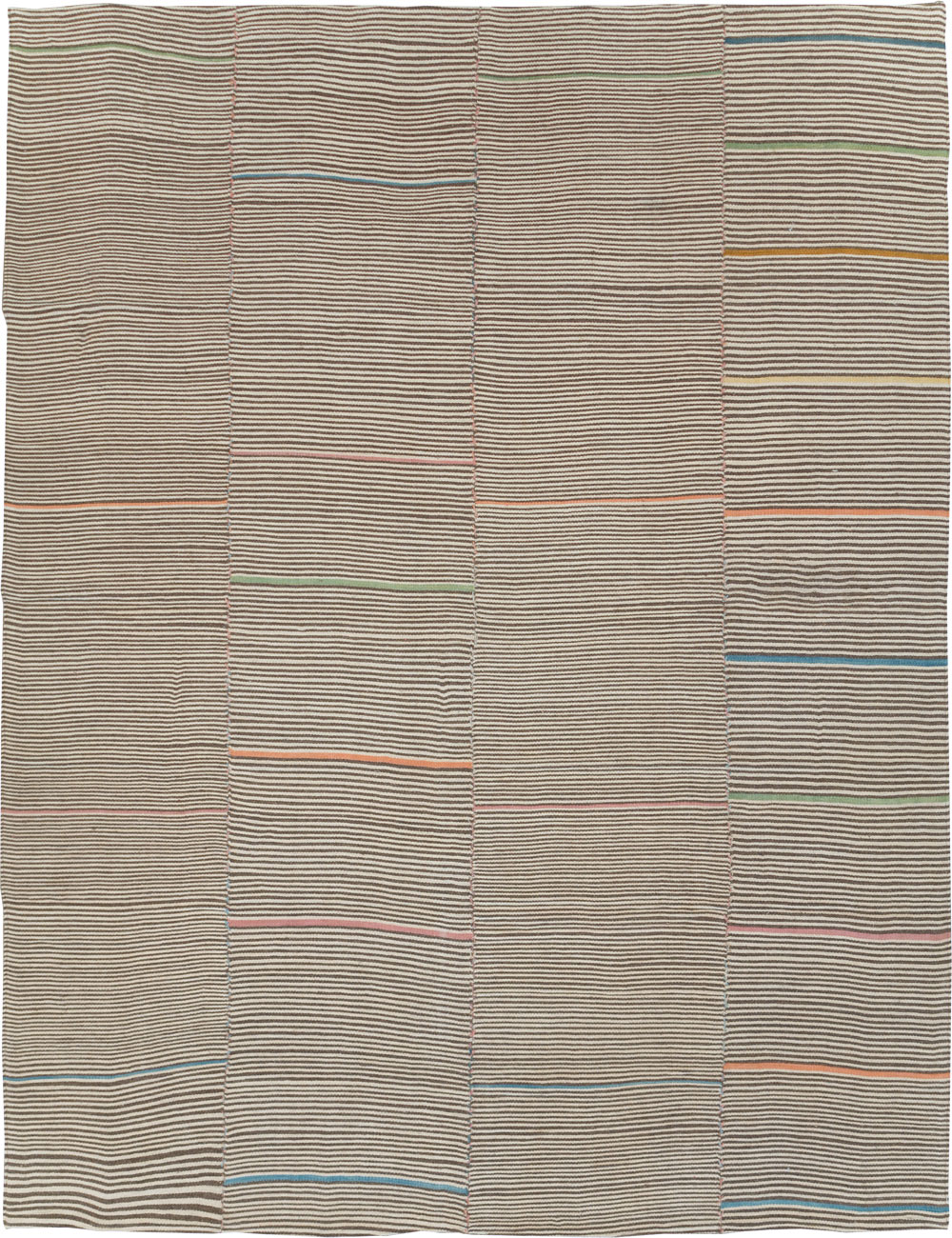 Contemporary Turkish Flatweave Kilim Room Size Carpet, No.30466 - Staging