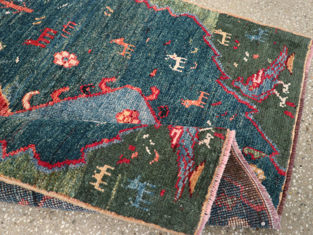 Vintage Persian Gabbeh Throw Rug, No.30475 - Staging