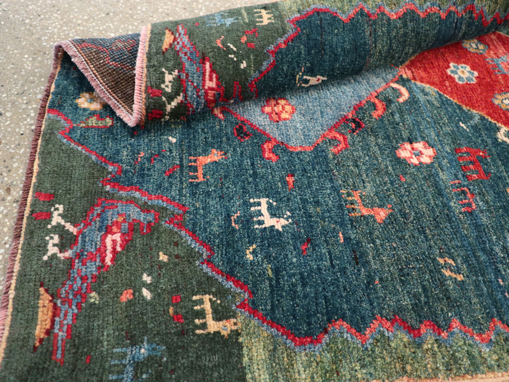 Vintage Persian Gabbeh Throw Rug, No.30475 - Staging