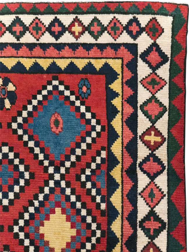 Vintage Persian Gabbeh Accent Rug, No.30476 - Staging