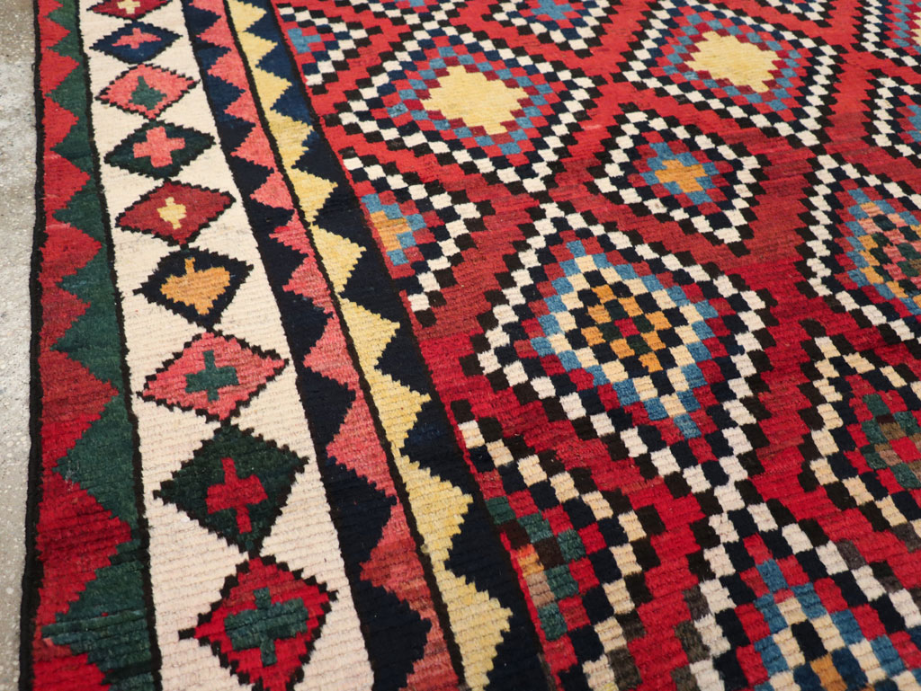 Vintage Persian Gabbeh Accent Rug, No.30476 - Staging