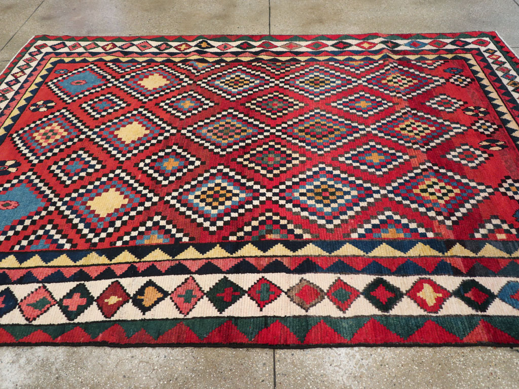 Vintage Persian Gabbeh Accent Rug, No.30476 - Staging